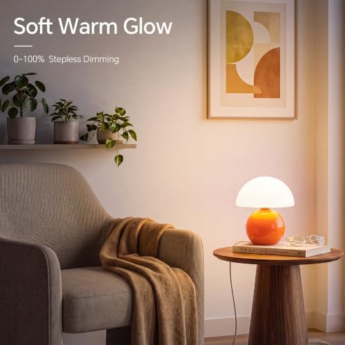 Dawnwake Mushroom Lamp Table Lamps Set of 2 for Bedroom Living Room,Orange