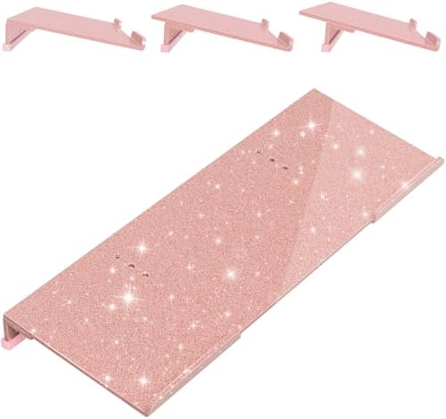 Computer Keyboard Stand for Desktop - 6-Level Height Adjustable Acrylic Keyboard Riser Non-Slip Ergonomic Key Board Tray Holder for Home School Office Desk Accessories, Sparkling Rose Gold