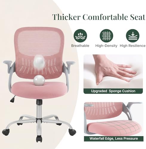 Home Office Desk Chair with Flip-up Armrest, Computer Chair