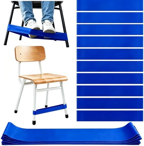 12 Pack Chair Bands for Kids with Fidgety Feet, ADHD Tools for Kids, ROOKEA Sensory Room Must Haves for Adhd Kids Fidget Chair Bands Autism Classroom Must Haves ADHD Tools for Classroom Home Chairs