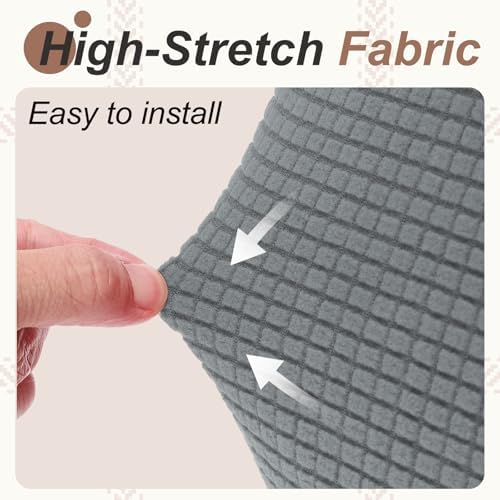 PATIKIL 1 Set Office Chair Cover, Desk Chair Cover Stretchable Universal Computer Seat Slipcover Large with Armrest Covers Zipper for Rolling Office Chairs Home Desk Seat, Gray