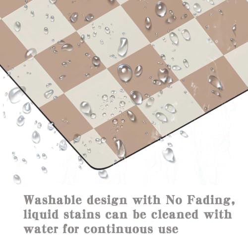 Brown Checkered Mouse Pad with Non-Slip Rubber Base, Modern Aesthetic Mouse Pads for Desk Decorative Gaming Mousepad Desk Accessory for Office