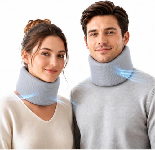 Neck Brace for Posture, Soft Cervical Collar for Sleeping, Working & Travel, Adjustable Breathable Nylon-Spandex Neck Support Brace for Women and Men