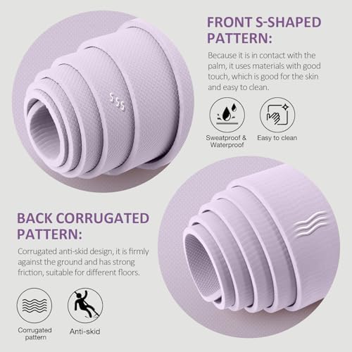 Gruper Yoga Mat Non Slip, Anti-Tear Workout Mat with Carrying Strap and Bag