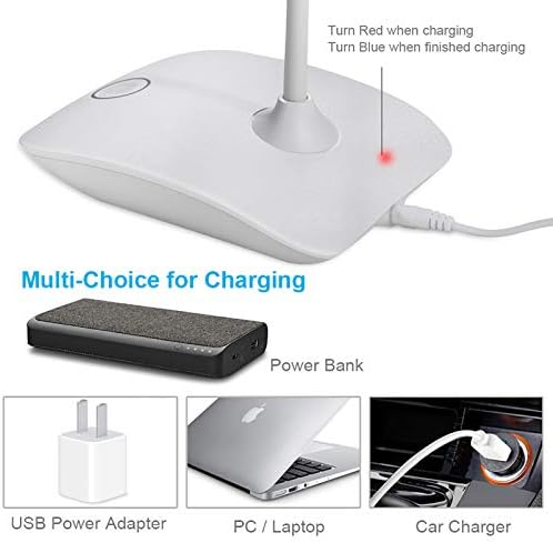 DEEPLITE LED Desk Lamp Small Battery Powered Lamp Cordless Rechargeable Table Lamp, Flexible Portable Desk Light for Craft Study Home Office Dorm, Eye-Caring Wireless Dimmable Book Lamp for Reading