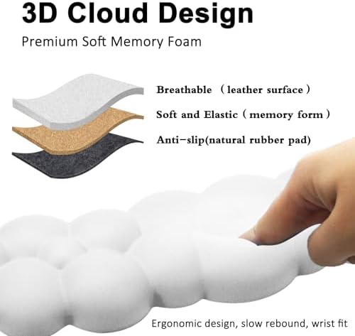 Cloud Wrist Rest Mouse Pad & Keyboard Wrist Support Set for Home & Office