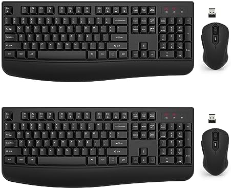 EDJO Wireless Keyboard and Mouse Combo, USB Plug & Play (2 Pack)
