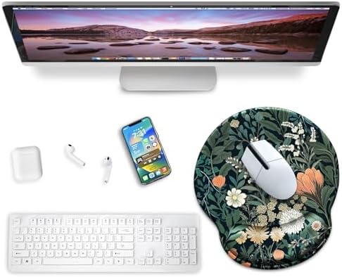 Blusabaca Wildflower Mouse Pad Wrist Rest Ergonomic Mousepad Wrist Support