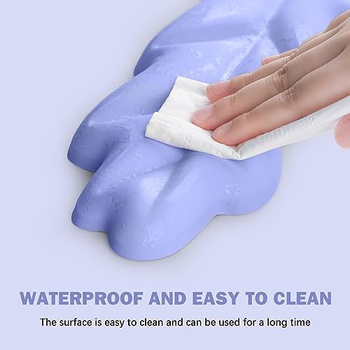 Keyboard Wrist Rest Pad Set, Leaf Shape PU Leather Memory Foam Cushion Support, Mouse Rest Pad, Non-Slip Support for Easy Typing Pain Relief, Purple Leaf