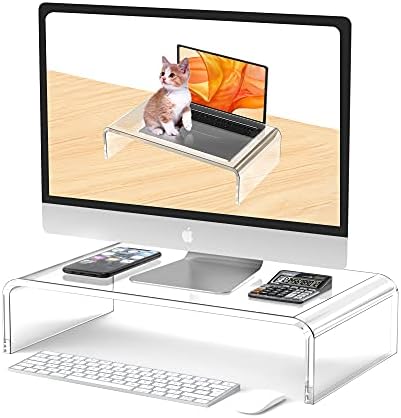 Acrylic Monitor Stand Riser Clear Laptop Stand Riser L16 xW7.5 xH4