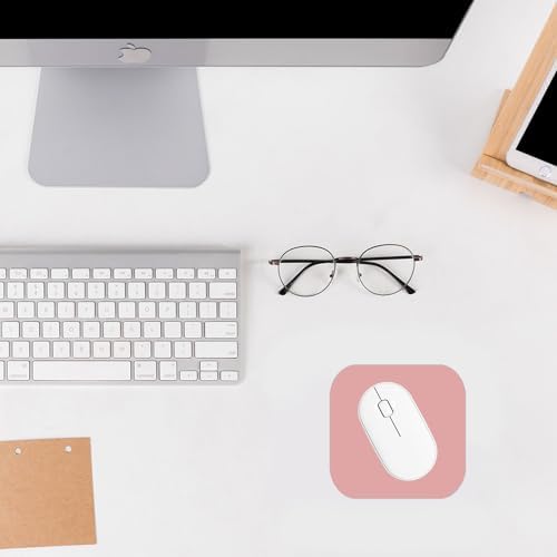 Mini Mouse Pad, 6x6 Inches, Waterproof Non-Slip Rubber Base, for Laptop, Keyboard Tray, Wireless Mouse, Home, Office, Travel (Pink)