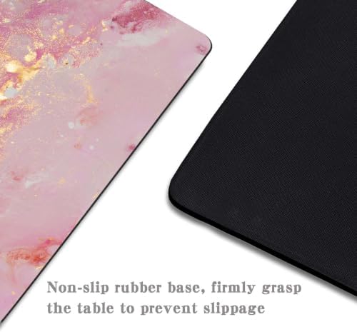 Pink Golden Marble Mouse Pad Customized Premium Textured Washable Desktop Protection Mouse Mat with Non-Slip Rubber Base