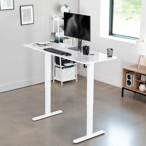 VIVO White Dry Erase 60 x 24 in Standing Desk, DESK-KIT-W06WE