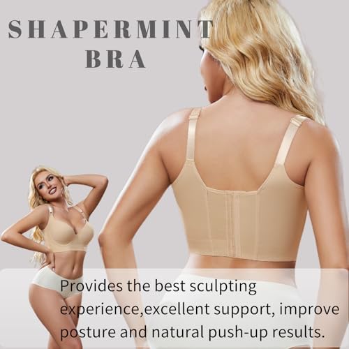 Super Push Up Bra Smoothing Back Fat Bra with Support T Shirt Bra
