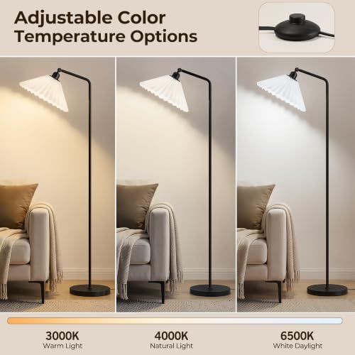 Floor Lamps for Living Room & Bedroom, 63" Modern Tall Standing Lamp, 3CCT