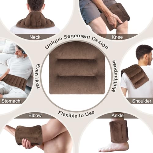 SuzziPad Microwave Heating Pad for Muscle Soreness Fatigue, 7"X16", Brown