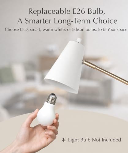 HarvestLand HaloBar White Mordern Desk Lamp, Reading Lamp for Home Office