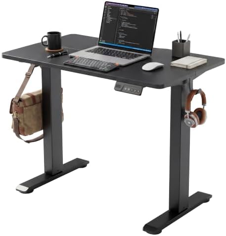 Claiks Electric Small Standing Desk, 35x20 Inch, Black