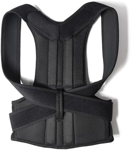 New Upper Back Posture Corrector Posture Clavicle Support Corrector for Women and Men Back Lumbar Support Shoulder Posture Support for Improve Posture Provide (Color : Black, Size : 4XL)