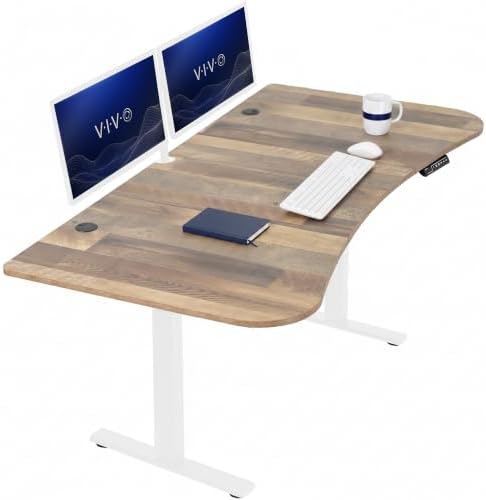 VIVO Reclaimed Wood 63 x 32 in Standing Desk, DESK-KIT-1W1P