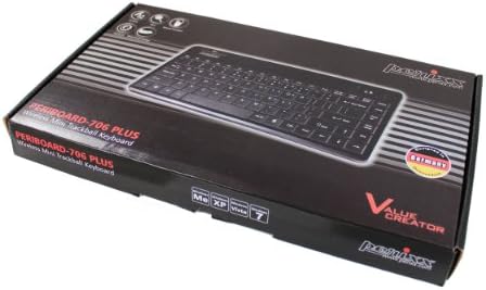 Perixx Periboard-706 Wireless Mini Keyboard, Build-in 0.55 Inch Trackball for Pointing Feature, Black, US English Layout