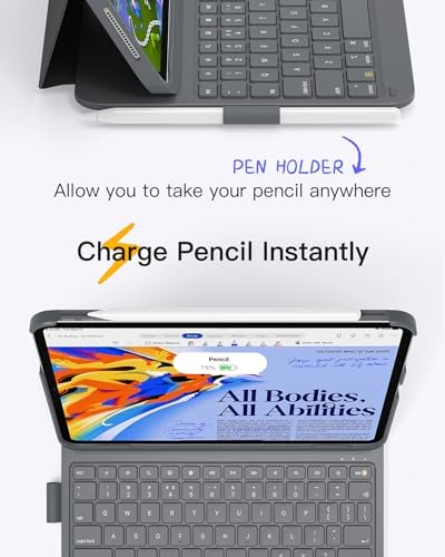 Inateck for iPad (A16) 11th/10th Gen Case with Keyboard, Ultralight 427g