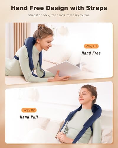 KNQZE Cordless Neck Massager for Pain Relief Deep Tissue with Heat