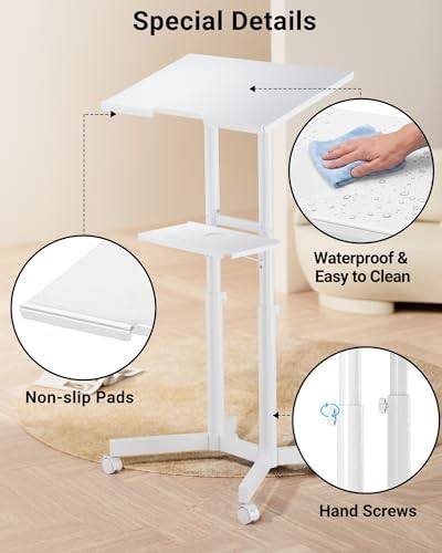 BONTEC Lecterns & Podiums Portable Mobile Standing Laptop Desk, Sit Stand