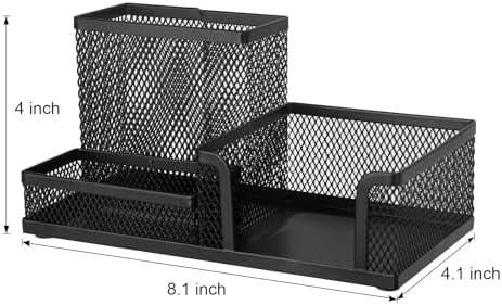 Comix 2 Packs Mesh Pen Holder, Desk Organizer for Home Office, Black