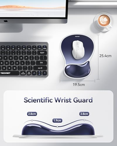TECKNET Gel Mousepad with Wrist Rest, Ergonomic Mouse Pad, Dark Blue