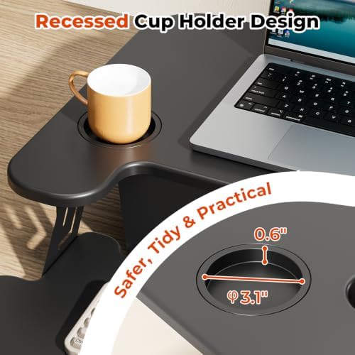 28" Small Standing Desk Converter with Keyboard Tray, Black