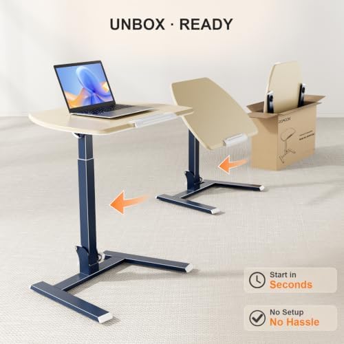 ROMOON Foldable Standing Desk, No-Assembly Height Adjustable Portable Desk