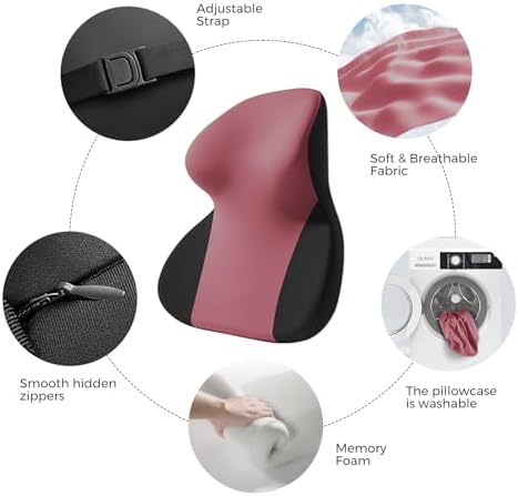 BEBAS Car Headrest Pillow, Ergonomic Neck Pillow with Memory Foam
