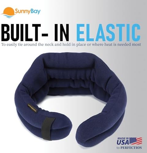 SunnyBay Hands-Free Heating Pad, Neck and Shoulder, 26 inch, Cotton Navy
