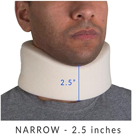 OTC Cervical Collar, Soft Contour Foam, Neck Support Brace, White Narrow 2.5" Depth, Universal (Pack of 2)