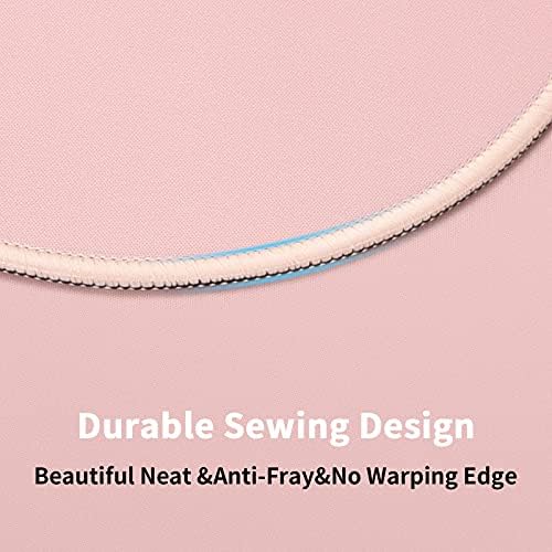 Dapesuom Round Mouse Pad, 8.7 x 8.7 Inch Premium-Textured Washable Non-Slip Rubber Base Cute Small Mouse Mat with Stitched Edge for Men Women Wireless Computer Laptop Gaming Desk Accessories, Pink