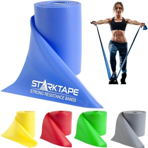 Resistance Bands Professional 8,16, 25, 50 Yards Bulk Rolls. Latex-Free Elastic Physical Therapy Band. No Scent, No Powder - Perfect for Home Exercise, Yoga, Pilates, Gym, Rehab, Workout