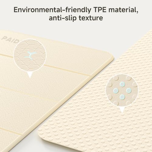 PAIDU Foldable Yoga Mat 10mm Thick, 75"x26" Non-Slip Fitness Exercise Mat