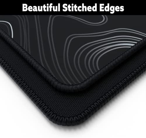 Gamer Boss - Gaming Mouse Pad - 36 x 17 Inches - 4mm Thick with Stitched Edges, Non-Slip Rubber Base, Premium Cloth Mousepad, Desk Mat for Laptop, Keyboard, Computer & PC (Extended Plus, Topographic)