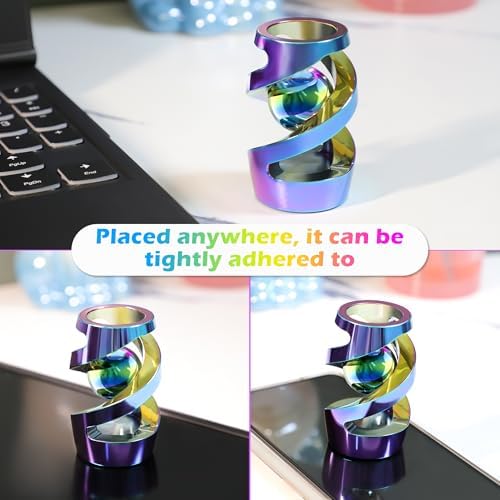 Kinetic Spinning Desk Toy, ADHD Stress Fidget Desktop Decor Rainbow