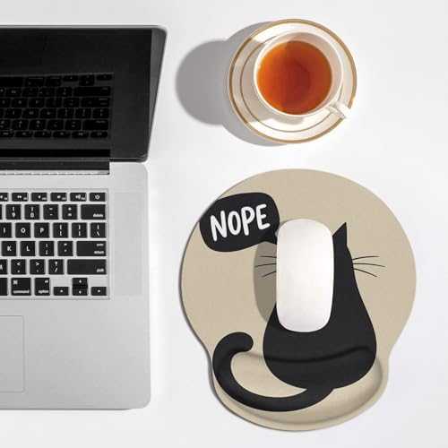 Britimes Ergonomic Mouse Pad with Wrist Support, Cat Lonely