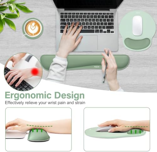 MOSISO Wrist Rest Support for Mouse Pad&Keyboard Set, Antique Green