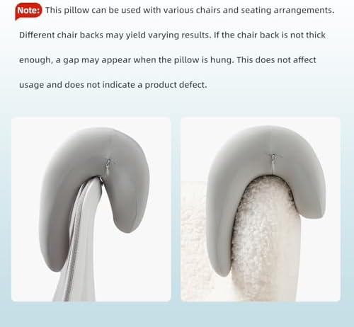 SheRest Office Chair Neck Pillow, Memory Foam Ergonomic Nap Pillow Office Chair Headrest Accessory, Neck Support Pillow Ideal for Office and Gaming, Gray