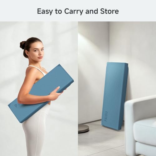 PAIDU Foldable Yoga Mat 10mm Thick, 75"x26" Non-Slip Fitness Exercise Mat