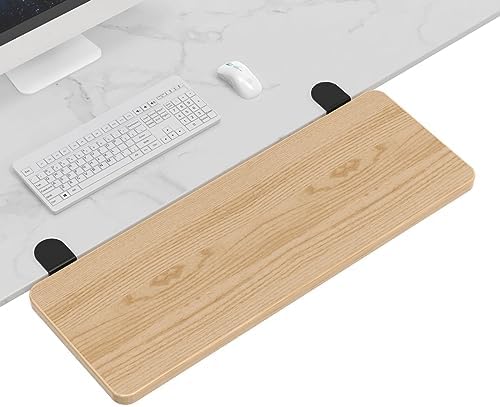 Sisyphy Ergonomics Desk Extender Tray, 21.7x9.5" Punch-Free Clamp on, Foldable Keyboard Drawer Tray, Table Mount Arm Wrist Rest Shelf, Computer Elbow Arm Support