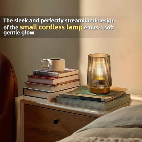 MJ PREMIER Battery Operated Lamp Small Cordless Lamp with Timer Grey