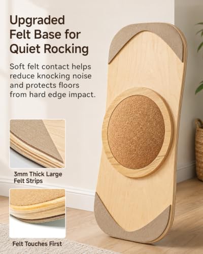 Rocalt Standing Desk Balance Board, Anti Fatigue Cork Wobble Board
