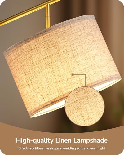 EDISHINE 64.7" Gold Modern Floor Lamps for Living Room, Arc Standing Lamp