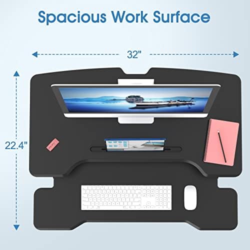 32" Standing Desk Converter, Quick Sit to Stand Desk Riser