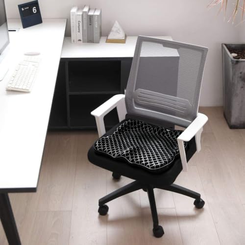 NEW-Vi Gel Seat Cushion, Thickened Big Breathable Honeycomb Design Absorbs Pressure Points Gel Cushion with Anti-Slip Cover Seat Cushion for Office Chair Home Car Seat Cushion